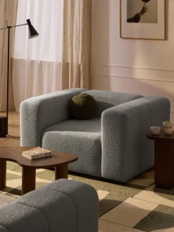 Sillón en tejido bouclé Lena