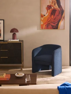 Sillón en tejido bouclé Mairo