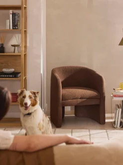 Sillón en tejido bouclé Mairo