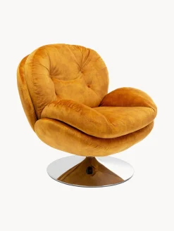 Sillón giratorio de terciopelo Cosy