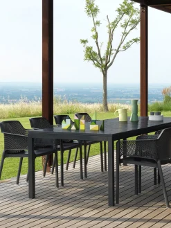 Sillones de jardín apilables con reposabrazos Net, 2 uds.