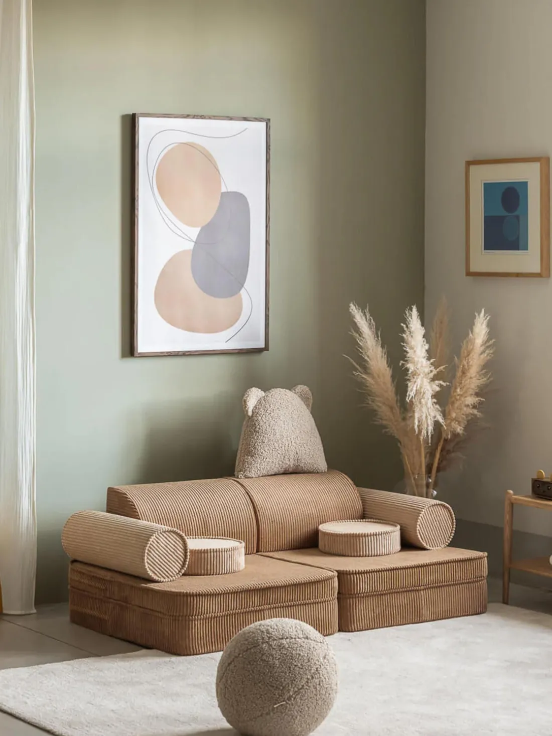 Sofá cama infantil modular de pana Sugar