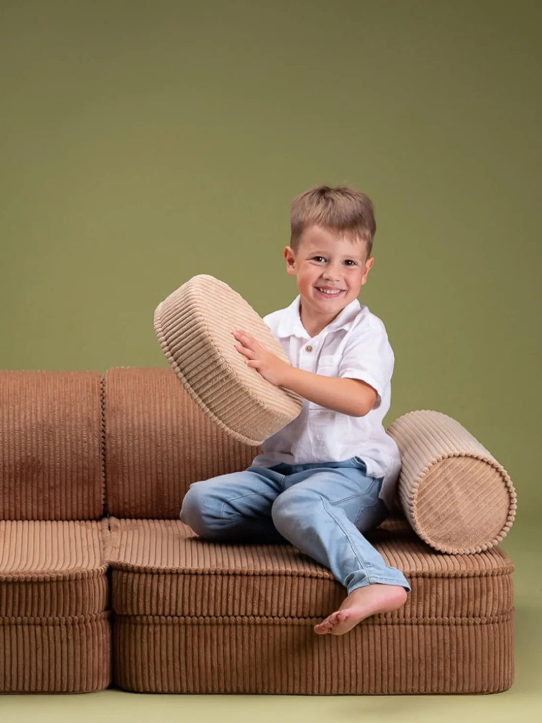 Sofá cama infantil modular de pana Sugar