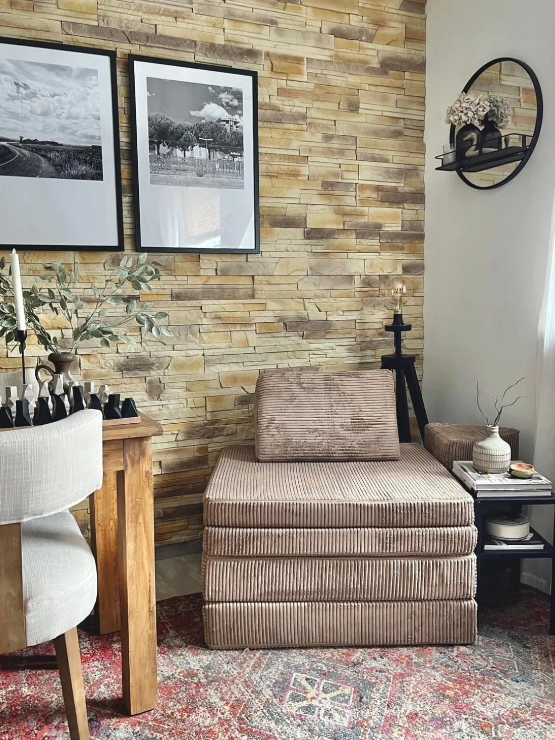 Sofá infantil modular artesanal de pana Mila