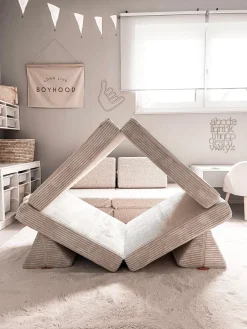 Sofá infantil modular artesanal de pana Mila