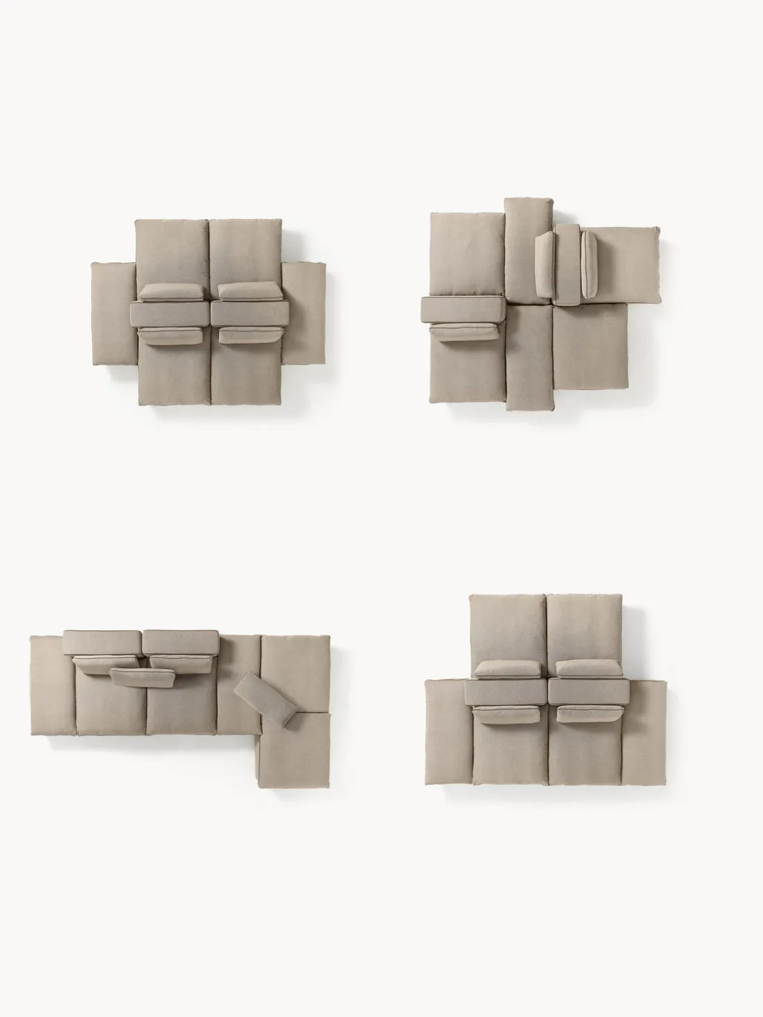 Sofá lounge modular con reposapiés Felix