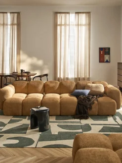 Sofá modular de borreguillo bouclé Tayla (4 plazas)