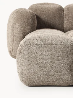 Sofá modular de borreguillo bouclé con reposapiés Tayla (4 plazas)