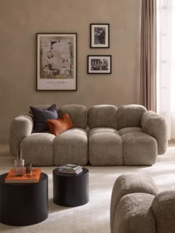 Sofá modular de borreguillo bouclé Tayla (3 plazas)