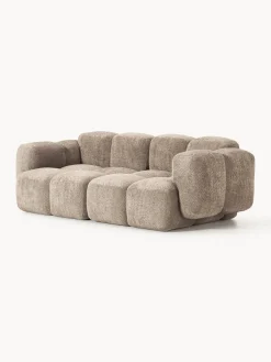 Sofá modular de borreguillo bouclé Tayla (3 plazas)