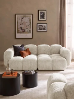 Sofá modular de borreguillo bouclé Tayla (3 plazas)