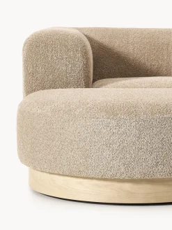 Sofá modular de borreguillo bouclé con reposapiés Natalie (3 plazas, izquierda/derecha)