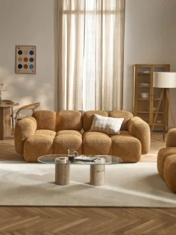 Sofá modular de borreguillo bouclé Tayla (3 plazas)