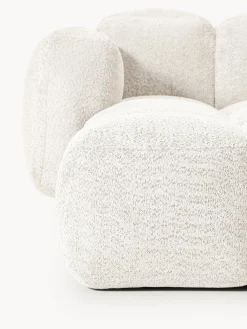 Sofá modular de borreguillo bouclé con reposapiés Tayla (4 plazas)