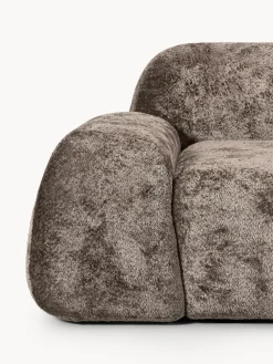 Sofá modular de borreguillo bouclé Wolke (4 plazas)