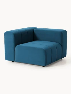 Sofá modular de terciopelo con reposapiés Lena, (3 plazas)