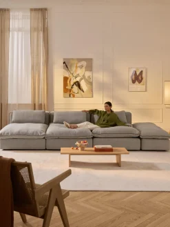 Sofá modular grande con reposapiés Felix (3 plazas)