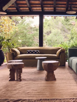 Sofá Nomad: 305 cm - lino, ocre (4 plazas)