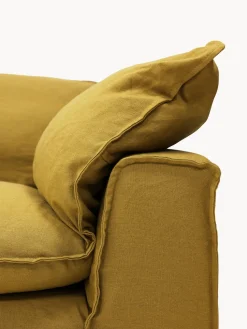 Sofá Nomad: 305 cm - lino, ocre (4 plazas)