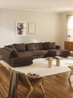 Sofá rinconera en tejido bouclé Tribeca