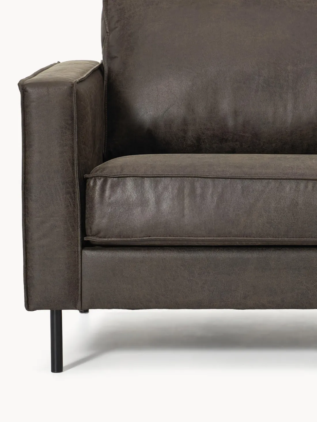 Sofá rinconera extra grande de cuero reciclado Hunter