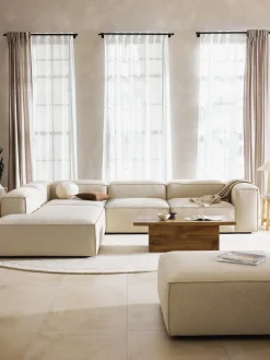 Sofá rinconera grande de mezcla de lino Lennon