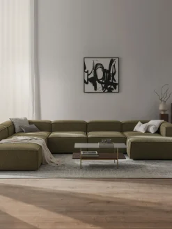 Sofá rinconera longue modular en tejido bouclé Lennon