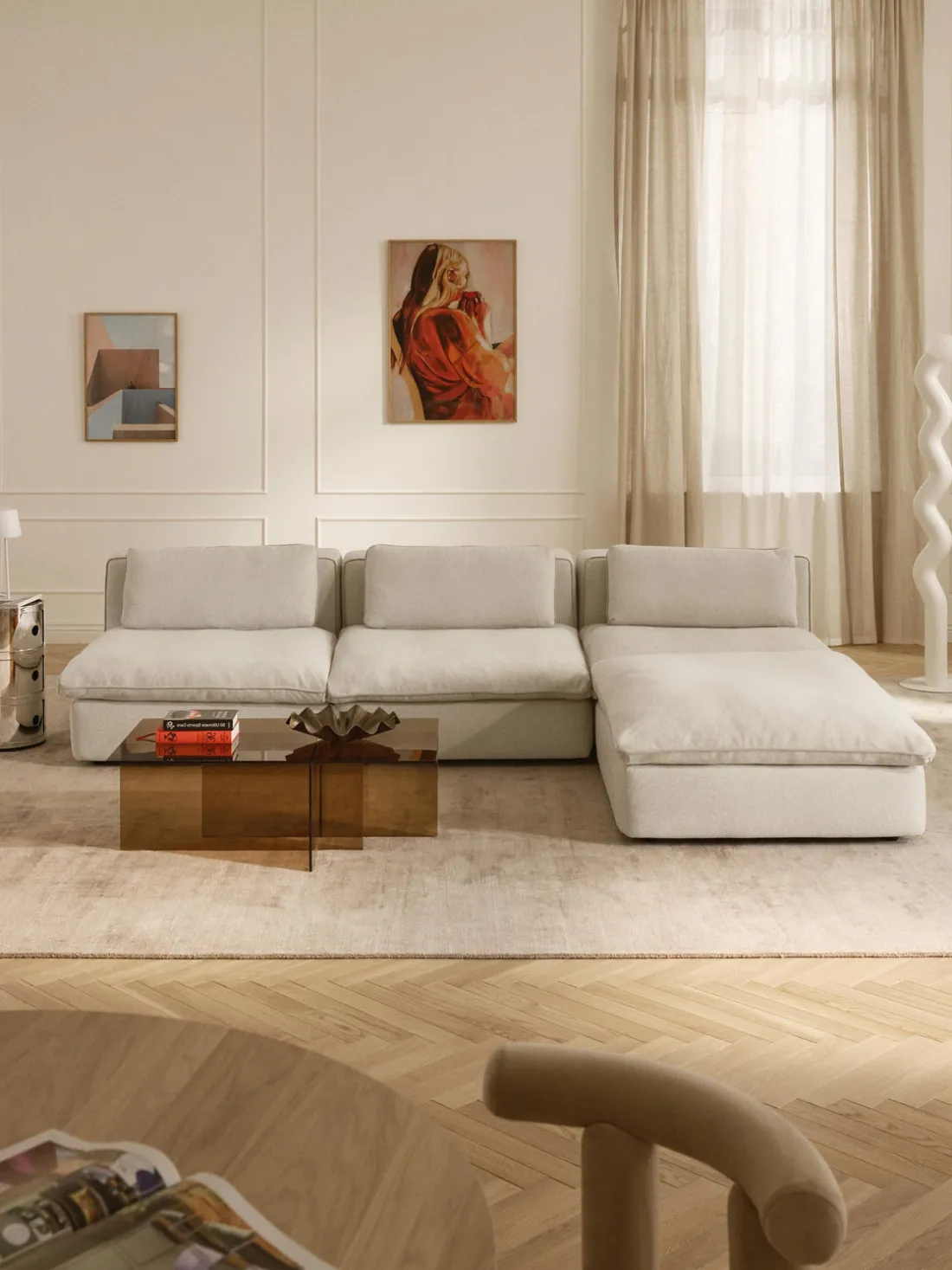 Sofá rinconera modular con reposapiés izquierdo/derecho Felix