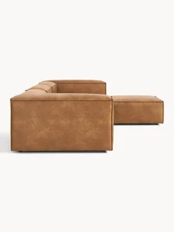 Sofá rinconera modular de cuero reciclado con reposapiés izquierdo/derecho Lennon (4 plazas)
