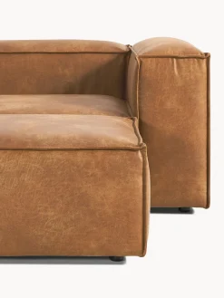Sofá rinconera modular de cuero reciclado con reposapiés izquierdo/derecho Lennon (4 plazas)