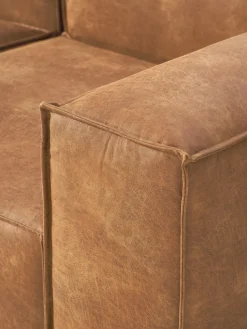 Sofá rinconera modular de cuero reciclado Lennon