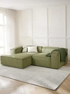 Sofá rinconera modular de pana Lennon