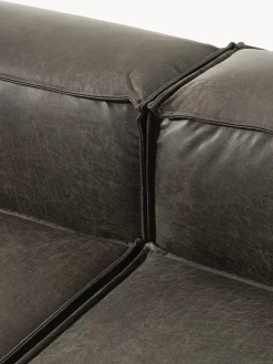 Sofá rinconera modular de cuero reciclado Lennon