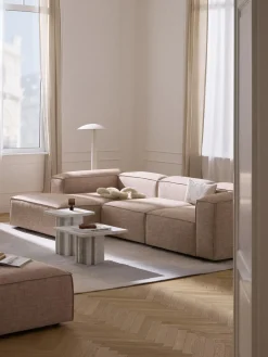 Sofá rinconera modular de mezcla de lino Lennon