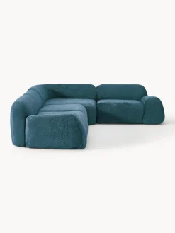 Sofá rinconera modular de borreguillo bouclé Wolke (4 plazas)