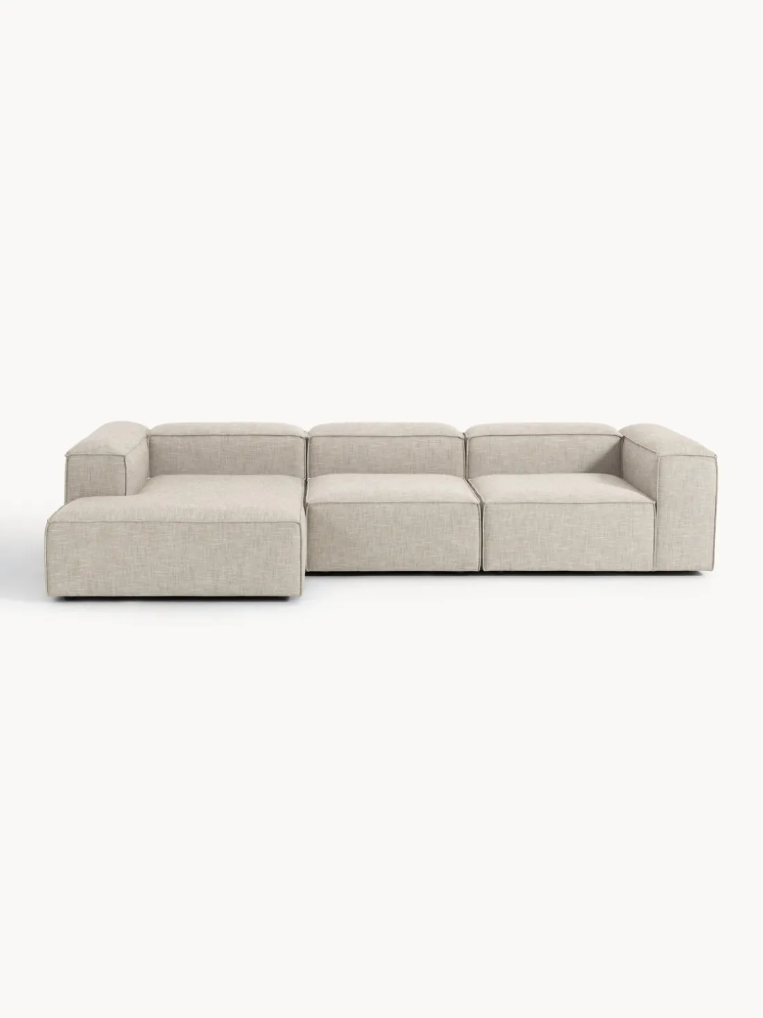 Sofá rinconera modular de mezcla de lino Lennon