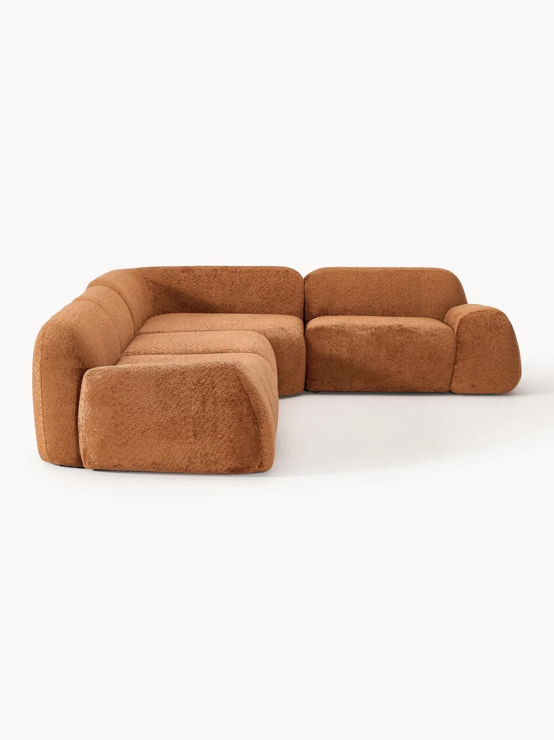 Sofá rinconera modular de boreguillo bouclé Wolke (4 plazas)