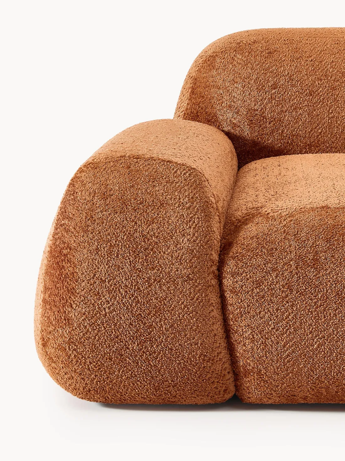 Sofá rinconera modular de boreguillo bouclé Wolke (4 plazas)