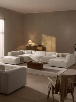 Sofá rinconera modular de mezcla de lino Lennon