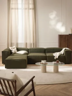 Sofá rinconera modular en tejido bouclé con reposapiés izquierdo/derecho Lennon (4 plazas)