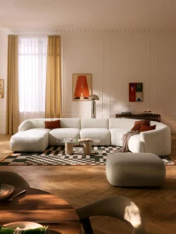 Sofá rinconera modular en tejido bouclé Sofia