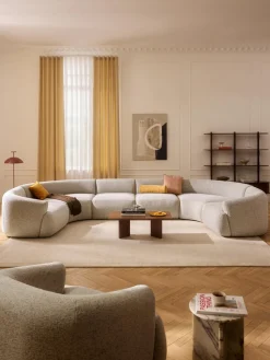 Sofá rinconera modular grande en tejido bouclé Sofia