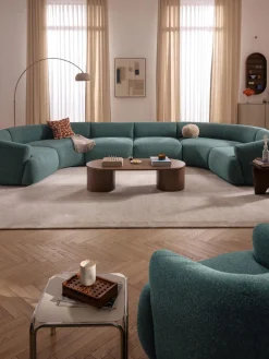 Sofá rinconera modular grande en tejido bouclé Sofia