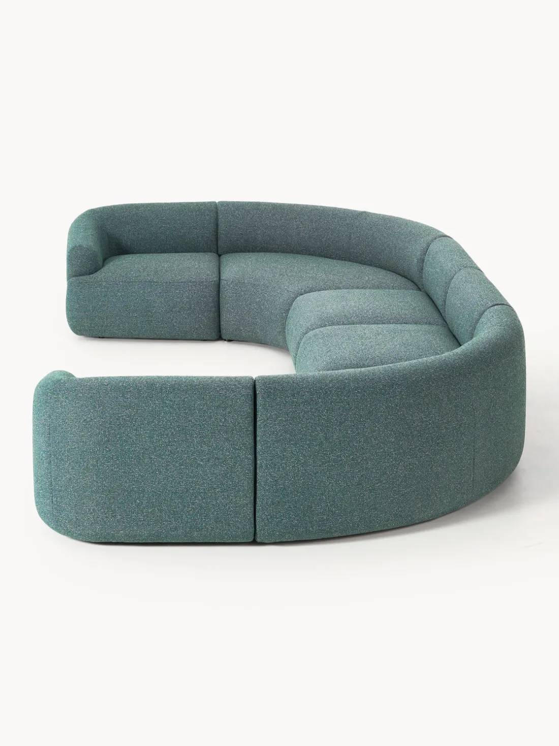 Sofá rinconera modular grande en tejido bouclé Sofia