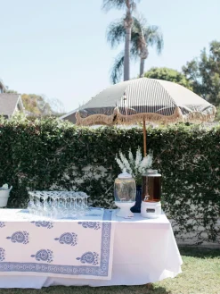 Sombrilla con flecos plegable Retro, Ø 180 cm