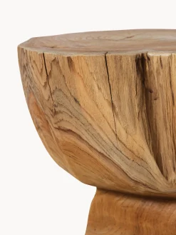 Taburete artesanal de madera de teca Arched