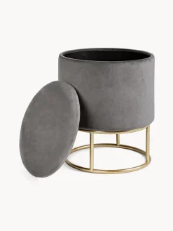 Taburete de terciopelo con espacio de almacenamiento Polina