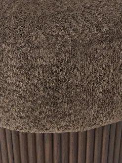 Taburete pequeño tapizado en borreguillo bouclé con espacio de almacenamiento Nala