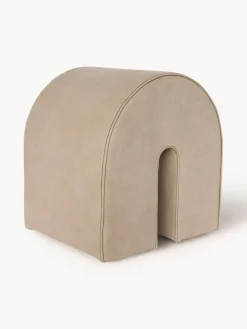 Taburete tapizado en piel de nobuck Curved