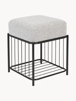 Taburete tapizado en tejido bouclé Milou